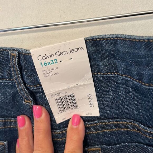 Calvin Klein skinny flare denim jeans Size 16 New - Picture 6 of 12